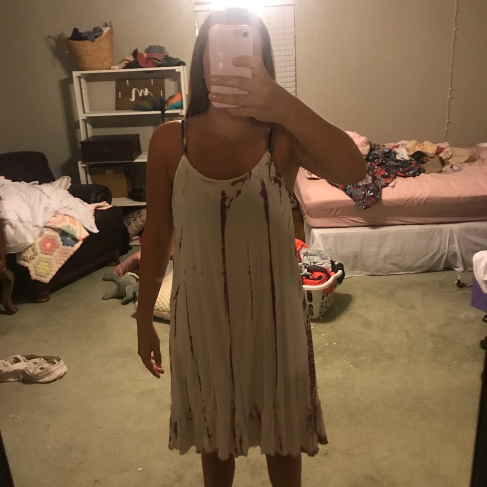 Purple and white strappy dress